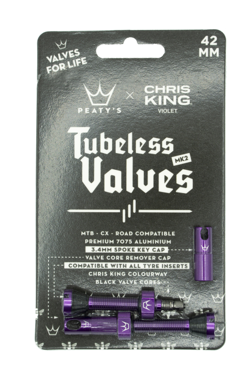 Peaty's Chris King Tubeless Szelep/Szelep Eltávolító/Küllőkulcs 42mm - lila