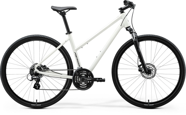 Merida Crossway 10 Női Cross Trekking Kerékpár - Silk White(Grey) - fehér