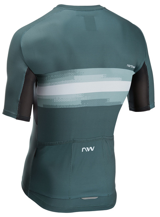 Northwave Force Evo Rövid Ujjú Kerékpáros Mez - Zöld - Világosszürke