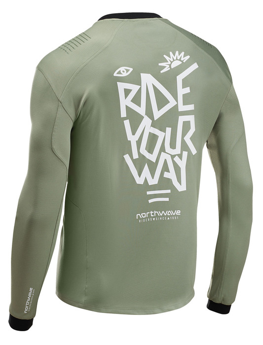 Northwave Sharp Hosszúujjú Kerékpár Mez - Zöld - Fehér