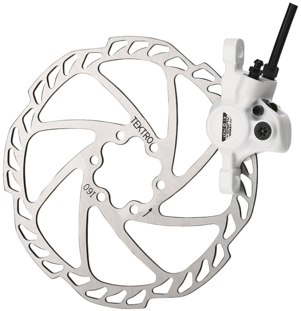 Tektro Auriga Comp Hátsó Tárcsafék 180 mm 6 Cavaros Tárcsával - fehér