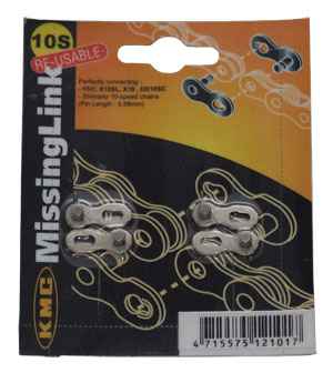 KMC 10 Sebességes Lánc Patentszem 2Pár - ezüst