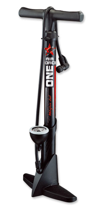 Bikefun Air Force Plastic Kerékpár Műhelypumpa Nyomásmérővel - fekete