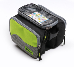 Bikefun Smart II Kerékpár Felsőcsőre Táska - fekete - zöld