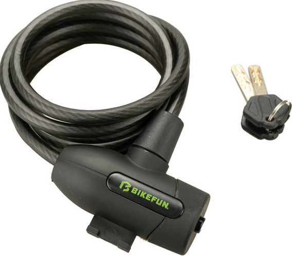 Bikefun Scutum Kerékpár Spirálzár 10x1800mm - fekete