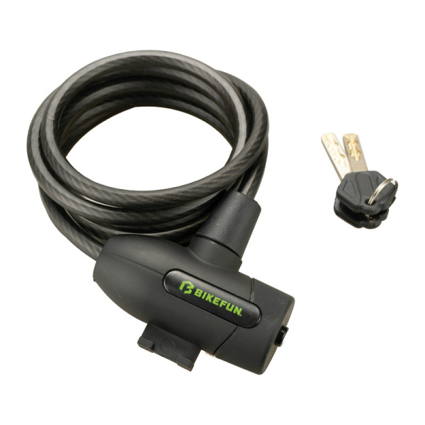 Bikefun Armour Kerékpár Spirálzár 12x1800mm - fekete