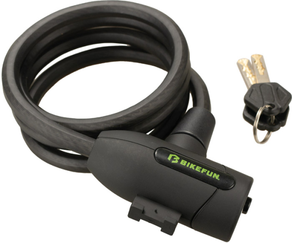 Bikefun Hurdle Kerékpár Spirálzár 8x1200mm - fekete