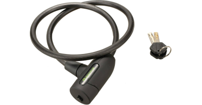 Bikefun Tackle 2 Kábel Kerékpár Zár 8x900mm - fekete