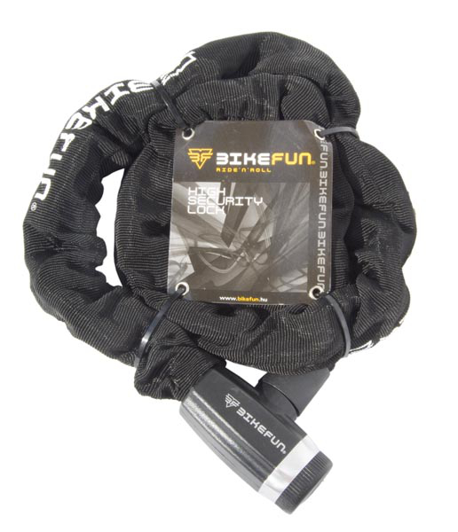 Bikefun Shield Láncos Kerékpár Zár - fekete