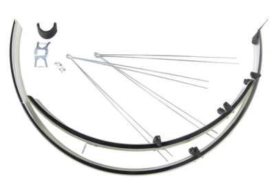 Bikefun Mtb Alu-Plastic Pálcás Kerékpár Sárvédő - fekete - ezüst