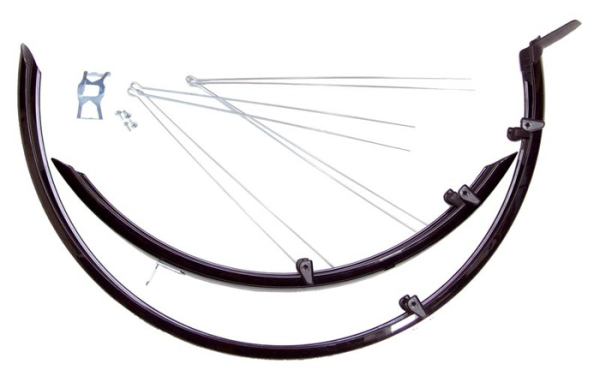 Bikefun 26 Mtb Alu Plastic Pálcás Kerékpár Sárvédő - Matt Fekete