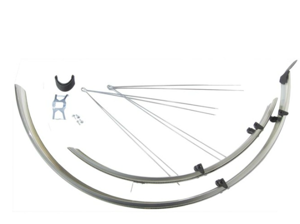 Bikefun Mtb Alu-Plastic Pálcás Kerékpár Sárvédő - ezüst - carbon