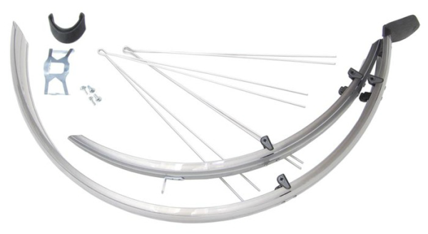 Bikefun Mtb Alu-Plastic Pálcás Kerékpár Sárvédő - ezüst - carbon