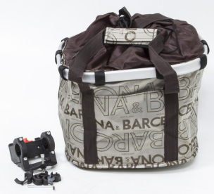 Szövet Levehető Kerékpár Első Kosár Barcelona - barna