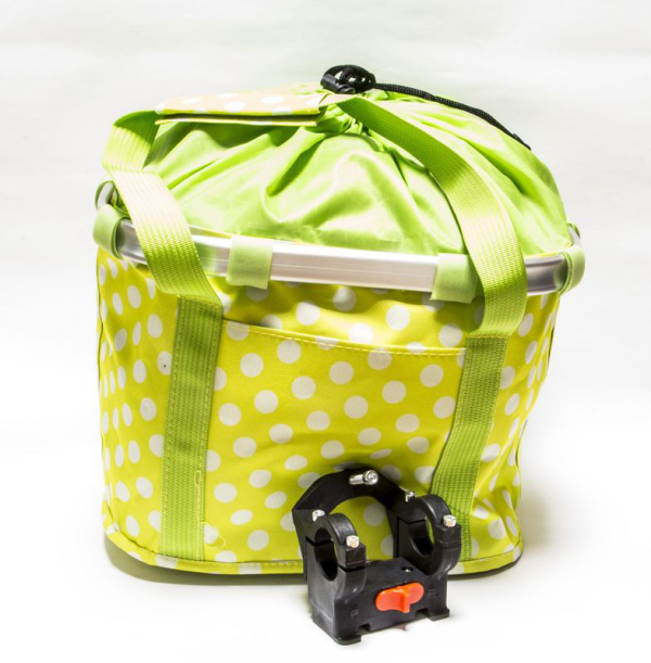 Szövet Levehető Kerékpár Első Kosár Pöttyös - sárga