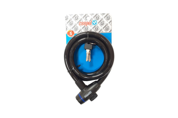 Csepel Kulcsos Kerékpár Spirálzár - fekete