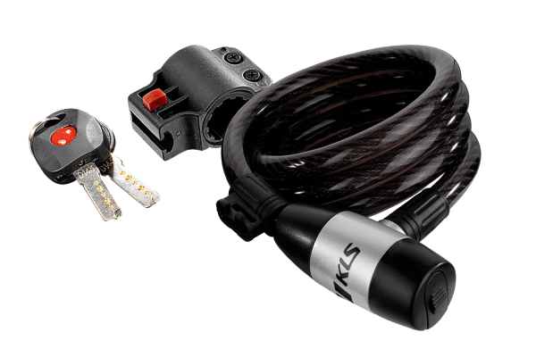 KLS Recoil Kerékpár Spirálzár Tartóval - fekete