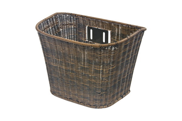 KLS Rattan Fix Rögzítésű Első Kerékpár Kosár - barna