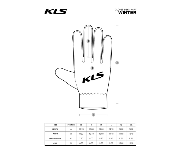 KLS Cape Téli Kerékpáros Kesztyű - fekete
