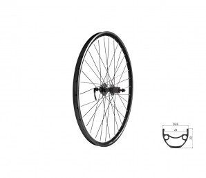 KLS Draft DSC 23 R 26 Fűzött Hátsó Kerék Black - fekete