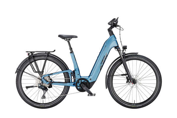 KTM Macina Style FS Prime Di2 Unisex 27,5" 800Wh Elektromos Fully Trekking Kerékpár - Steel Blue Matt - kék