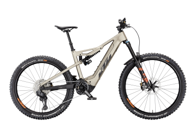 KTM Macina Prowler Prestige 750 Di2 29/27,5 750Wh Elektromos Fully MTB Kerékpár - Platin Bronze+Black Matt - barna - fekete