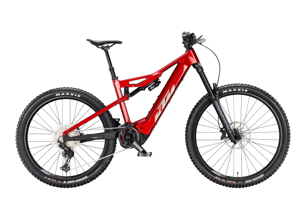 KTM Macina Prowler Elite 29/27,5" 750Wh Elektromos Fully MTB Kerékpár - Chrome Red+Matt Black - piros