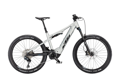 KTM Macina Lycan 772 Di2 27,5 750Wh Elektromos Fully MTB Kerékpár - Starlight Silver+Matt Black - ezüst