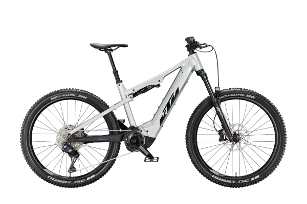 KTM Macina Lycan 772 Di2 27,5" 750Wh Elektromos Fully MTB Kerékpár - Starlight Silver+Matt Black - ezüst