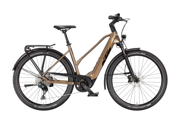 KTM Macina Gran 810 Di2 Lady 800Wh Elektromos Trekking Kerékpár - Olive Pearl - zöld