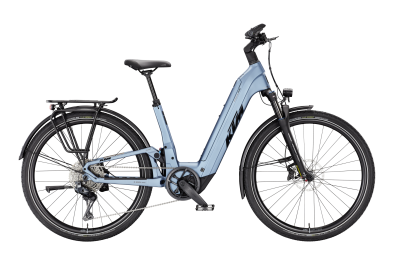 KTM Macina Style FS Prime Di2 Unisex 800Wh Elektromos Fully Trekking Kerékpár - Steel Blue Matt - kék