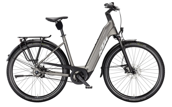 KTM Macina City PX 830 RT Belt Unisex Elektromos Városi Kerékpár - Machine Grey Matt - szürke