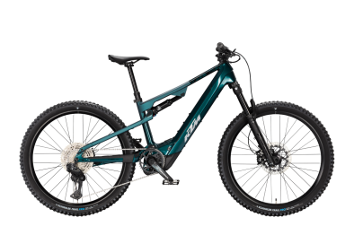 KTM MACINA LYCAN PRIME CX-R Di2 DARK SEA 29 2027 Elektromos Fully Mountain Bike Kerékpár - sötétzöld