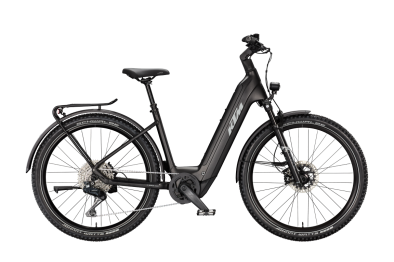 KTM MACINA AERA 871 LFC Di2 DIAMOND BLACK MATT 27,5 2027 Elektromos Hardtail Mountain Bike Easy Entry Kerékpár - fekete