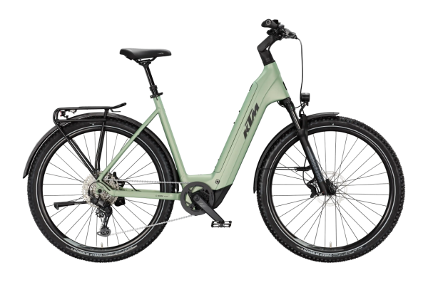 KTM MACINA AERA 872 LFC SAGE GREEN MATT 27,5" 2027 Elektromos Hardtail Mountain Bike Easy Entry Kerékpár - világoszöld