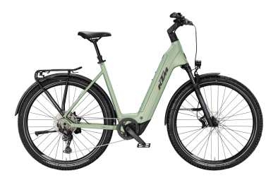 KTM MACINA AERA 872 LFC SAGE GREEN MATT 27,5 2027 Elektromos Hardtail Mountain Bike Easy Entry Kerékpár - világoszöld