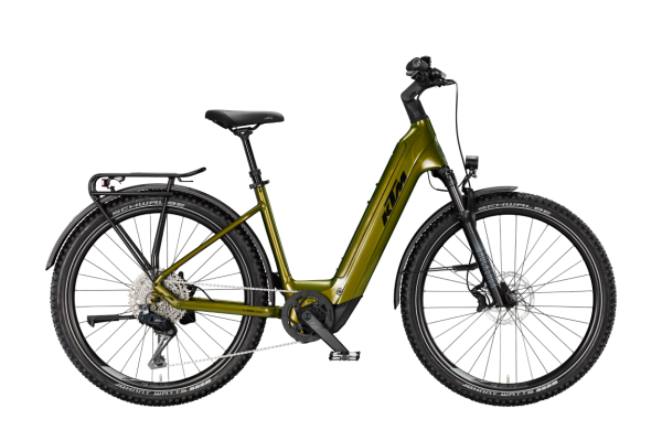 KTM MACINA AERA 872 LFC Di2 GOBLIN GREEN 27,5" 2027 Elektromos Hardtail Mountain Bike Easy Entry Kerékpár - sötétzöld