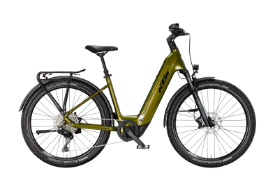 KTM MACINA AERA 892 LFC Di2 GOBLIN GREEN 29 2027 Elektromos Hardtail Mountain Bike Easy Entry Kerékpár - sötétzöld