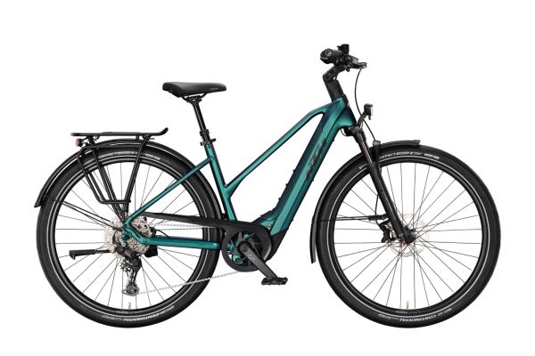 KTM MACINA GRAN 830 GREEN PURPLE FLIP MATT 29" 2027 Elektromos Onroad Trekking Trapeze Kerékpár - zöld