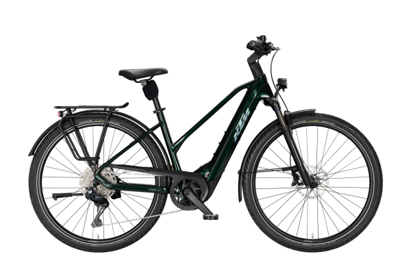 KTM MACINA STYLE 820 Di2 SMARAGD BLACK 29" 2027 Elektromos Onroad Trekking Trapeze Kerékpár - sötétzöld