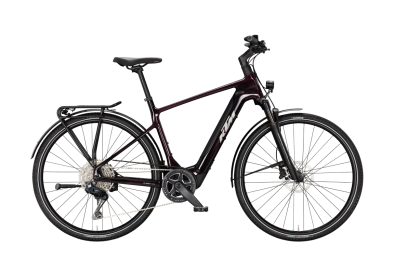 KTM MACINA SPORT SX ELITE Di2 RED CARBON 28 2027 Elektromos Light Túra Kerékpár - bordó