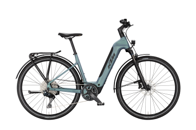 KTM MACINA SPORT SX ELITE Di2 BRIGHT TEAL MATT 28 2027 Elektromos Light Túra Easy Entry Kerékpár - szürke