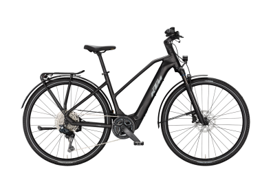 KTM MACINA SPORT SX 10 Di2 DIAMOND BLACK MATT 28 2027 Elektromos Light Túra Trapeze Kerékpár - fekete