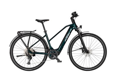 KTM MACINA SPORT SX 20 DARK SEA 28 2027 Elektromos Light Túra Trapeze Kerékpár - sötétzöld