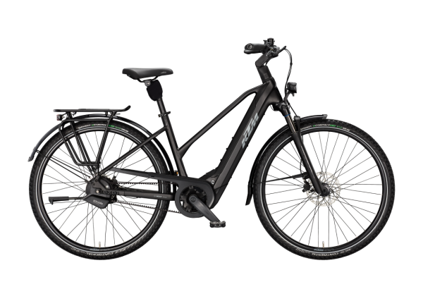 KTM MACINA CITY 810 BELT DIAMOND BLACK MATT 29" 2027 Elektromos Városi Trapeze Kerékpár - fekete