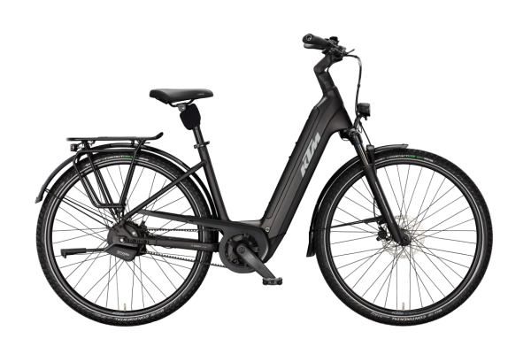 KTM MACINA CITY 810 BELT DIAMOND BLACK MATT 29" 2027 Elektromos Városi Easy Entry Kerékpár - fekete