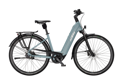 KTM MACINA CITY PX 720 BELT Di2 BLUEGREY MATT 29 2027 Elektromos Városi Easy Entry Kerékpár - szürke