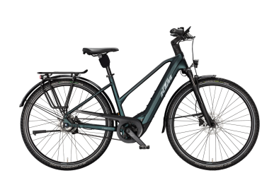 KTM MACINA CITY PX 720 BELT DARK SEA MATT 29 2027 Elektromos Városi Trapeze Kerékpár - sötétzöld
