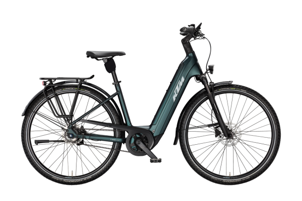KTM MACINA CITY PX 720 BELT DARK SEA MATT 29" 2027 Elektromos Városi Easy Entry Kerékpár - sötétzöld