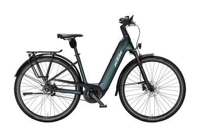 KTM MACINA CITY PX 720 BELT DARK SEA MATT 29 2027 Elektromos Városi Easy Entry Kerékpár - sötétzöld
